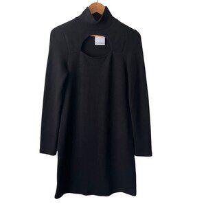 Walter Baker Black Keyhole Mock Turtleneck Harlow Mini Dress, New with Tags